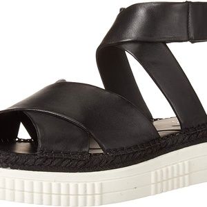 New Franco Sarto Black Platform Benton Ankle Strap Sandals Size 8